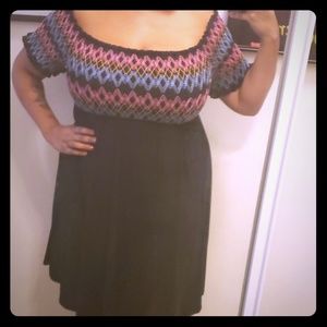 Torrid Black Embroidered Dress! Size 1!